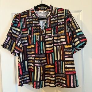 NWT! THML Colorful Striped Blouse